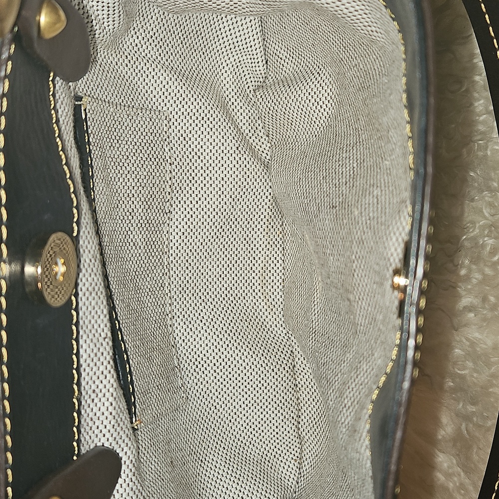 Dooney & Bourke Navy Barlow Bag  Florentine Leather - LARGE ZIPPERED - Picture 6 of 12